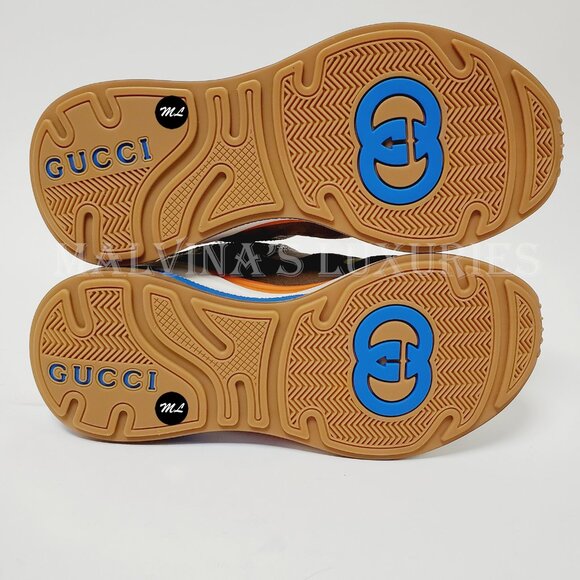 GUCCI SNEAKERS ULTRAPACE LIZARD LEATHER SHOES w LOGO sz 39.5 G 9.5 US - Picture 13 of 15